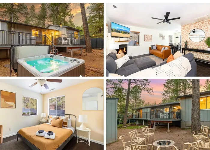 Outdoor Oasis, Hottub, Fenced, Firepit & Pinetrees Holiday home Mountainaire
